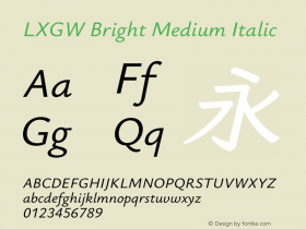 LXGW Bright Medium Italic Version 1.220图片样张