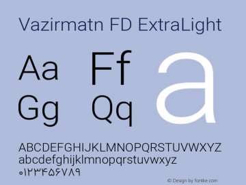Vazirmatn FD ExtraLight Version 32.0.0图片样张
