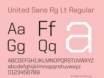 United Sans Rg Lt Regular Version 1.101;PS 001.001;hotconv 1.0.38 Font Sample