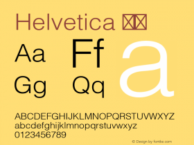 Helvetica 细体 图片样张