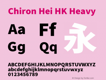 Chiron Hei HK H Version 2.099;hotconv 1.1.0;makeotfexe 2.6.0图片样张