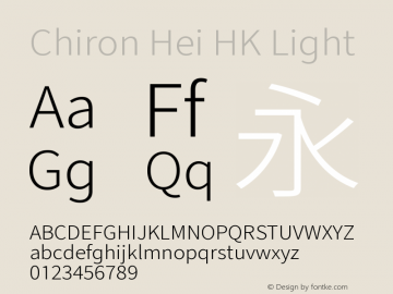 Chiron Hei HK L Version 2.099;hotconv 1.1.0;makeotfexe 2.6.0图片样张