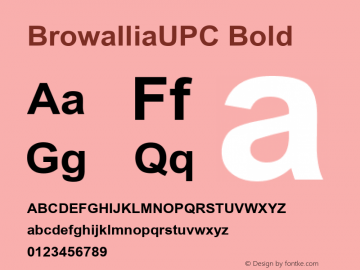 BrowalliaUPC Bold Version 2.1 - July 1995图片样张