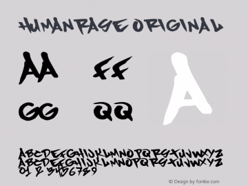 HumanRase Original Macromedia Fontographer 4.1.4 2/12/05 Font Sample