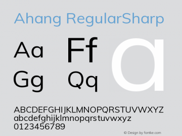 Ahang RegularSharp Version 1.000图片样张