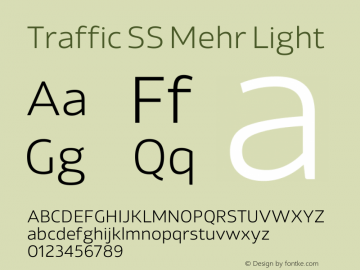 Traffic SS Mehr Light Version 2.00;September 26, 2019;FontCreator 12.0.0.2547 64-bit图片样张