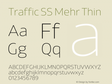 Traffic SS Mehr Thin Version 2.00;September 26, 2019;FontCreator 12.0.0.2547 64-bit图片样张