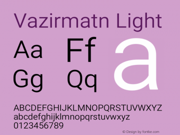 Vazirmatn Light Version 32.102图片样张