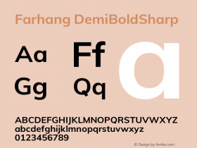 Farhang DemiBoldSharp Version 1.003;hotconv 1.0.109;makeotfexe 2.5.65596图片样张