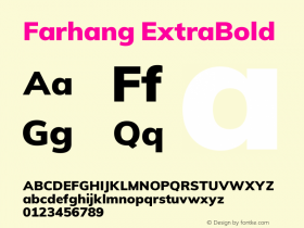Farhang ExtraBold Version 1.003;hotconv 1.0.109;makeotfexe 2.5.65596图片样张