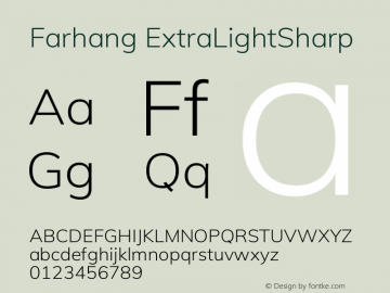 Farhang ExtraLightSharp Version 1.003;hotconv 1.0.109;makeotfexe 2.5.65596图片样张