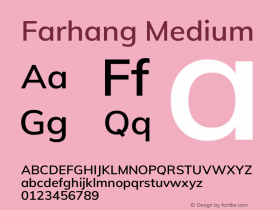 Farhang Medium Version 1.003;hotconv 1.0.109;makeotfexe 2.5.65596图片样张