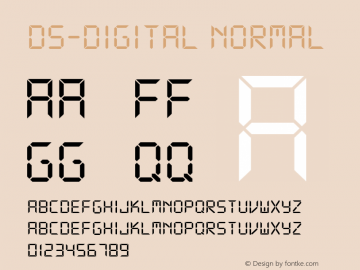 DS-Digital Normal DS core font: V1.00 Sun Jan 03 08:19:29 1999图片样张