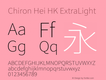 Chiron Hei HK EL Version 2.500;hotconv 1.1.0;makeotfexe 2.6.0图片样张