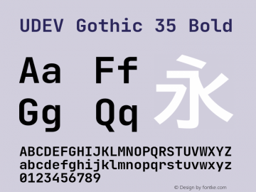 UDEV Gothic 35 Bold 0.1.0; ttfautohint (v1.8.4.7-5d5b) -l 6 -r 45 -G 200 -x 14 -D latn -f none -a nnn -W -S -X 