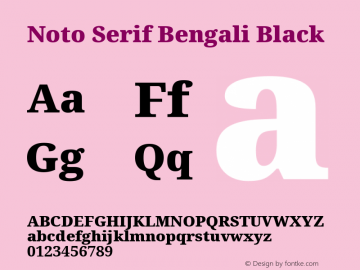 Noto Serif Bengali Black Version 2.001; ttfautohint (v1.8.4.7-5d5b)图片样张