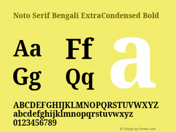 Noto Serif Bengali ExtraCondensed Bold Version 2.001; ttfautohint (v1.8.4.7-5d5b)图片样张