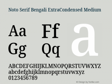 Noto Serif Bengali ExtraCondensed Medium Version 2.001; ttfautohint (v1.8.4.7-5d5b)图片样张