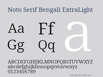 Noto Serif Bengali ExtraLight Version 2.001; ttfautohint (v1.8.4.7-5d5b)图片样张