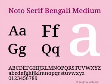 Noto Serif Bengali Medium Version 2.001; ttfautohint (v1.8.4.7-5d5b)图片样张