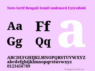 Noto Serif Bengali SemiCondensed ExtraBold Version 2.001; ttfautohint (v1.8.4.7-5d5b)图片样张