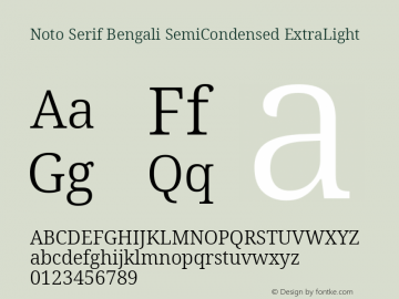 Noto Serif Bengali SemiCondensed ExtraLight Version 2.001; ttfautohint (v1.8.4.7-5d5b)图片样张