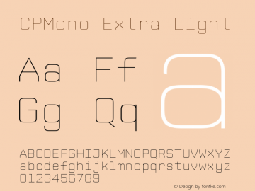 CPMono Extra Light Version 1.000 2006 initial release图片样张