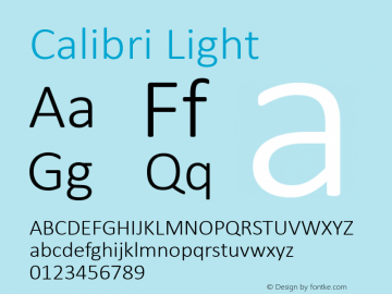 Calibri Light Version 6.26图片样张