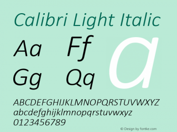 Calibri Light Italic Version 6.26图片样张
