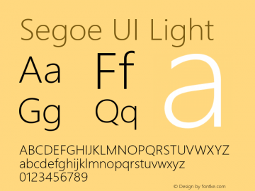 Segoe UI Light Version 5.64图片样张