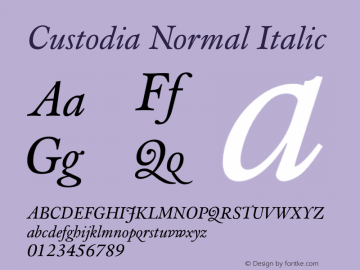 Custodia Normal Italic Version 3.001图片样张