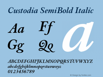 Custodia SemiBold Italic Version 3.001图片样张