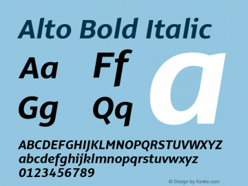 Alto Bold Italic Version 3.001图片样张
