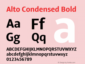 Alto Condensed  Bold Version 3.001图片样张