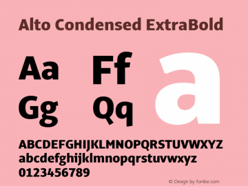 Alto Condensed  ExtraBold Version 3.001图片样张