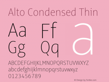 Alto Condensed  Thin Version 3.001图片样张