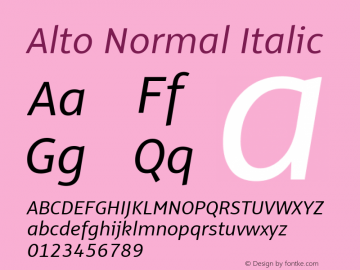 Alto Normal Italic Version 3.001图片样张
