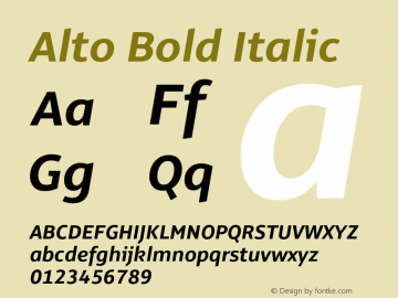 Alto-BoldItalic Version 3.001图片样张