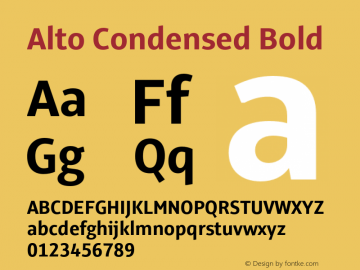 AltoCondensed-Bold Version 3.001图片样张