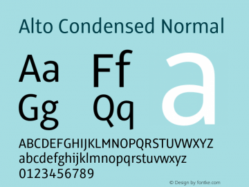 AltoCondensed-Normal Version 3.001图片样张