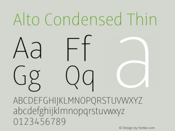 AltoCondensed-Thin Version 3.001图片样张