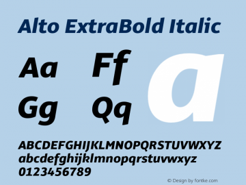 Alto-ExtraBoldItalic Version 3.001图片样张