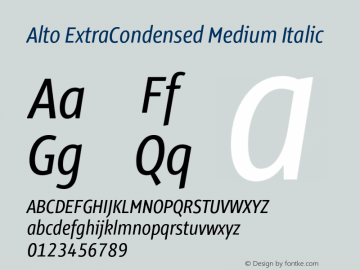 AltoExtraCondensed-MediumItalic Version 3.001图片样张