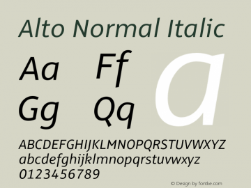 Alto-NormalItalic Version 3.001图片样张