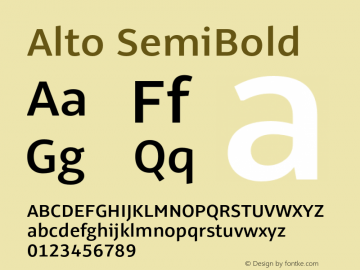 Alto-SemiBold Version 3.001图片样张
