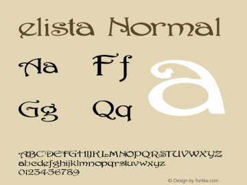 elista Normal 1.62 Font Sample