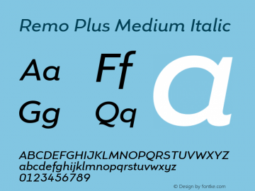 Remo Plus Medium Italic Version 4.001图片样张