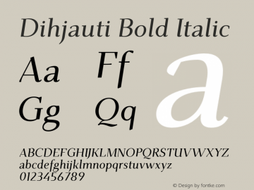 Dihjauti Bold Italic Version 1.0.0图片样张