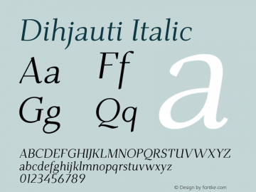 Dihjauti Italic Version 1.0.0图片样张