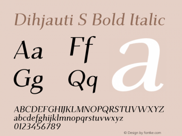 Dihjauti S Bold Italic Version 1.0.0图片样张
